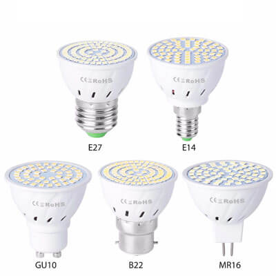 led GU10 LED E27 Lamp E14 Bulb 48 60 80 led  220V